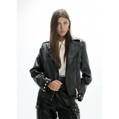 Leather-effect Biker Jacket With Stud de  LOLA CASADEMUNT