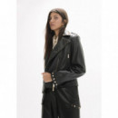 Leather-effect Biker Jacket With Stud de  LOLA CASADEMUNT