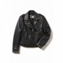 Leather-effect Biker Jacket With Stud de  LOLA CASADEMUNT