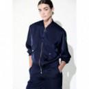 Satin Bomber Jacket Navy  LOLA CASADEMUNT