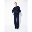 Satin Bomber Jacket Navy  LOLA CASADEMUNT