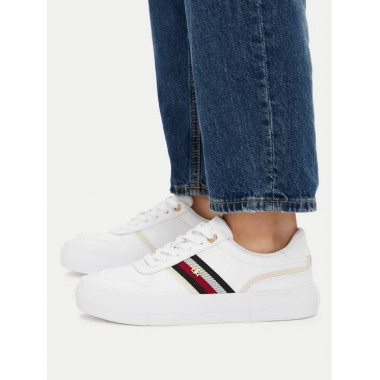 Th Platform Vulc Leather White  TOMMY HILFIGER