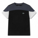 Lcb Off Court Color Block Tee Noir  LACOSTE