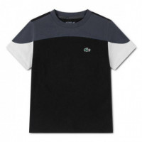 Lcb Off Court Color Block Tee Noir  LACOSTE