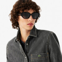 Camisa Denim Ligera de Corte Regular Dark Grey Vintage  LACOSTE