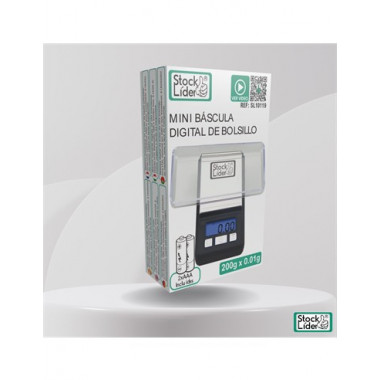 STOCK LIDER Mini Bascula Digital de Bolsillo Gramera 200G-0.01G SL10119
