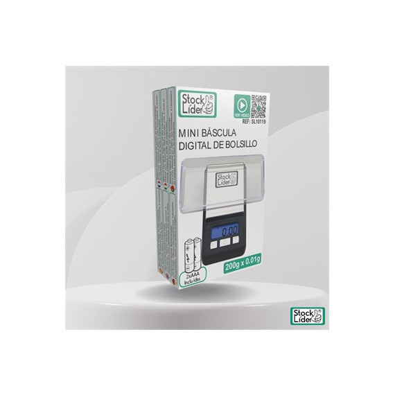 STOCK LIDER Mini Bascula Digital de Bolsillo Gramera 200G-0.01G SL10119