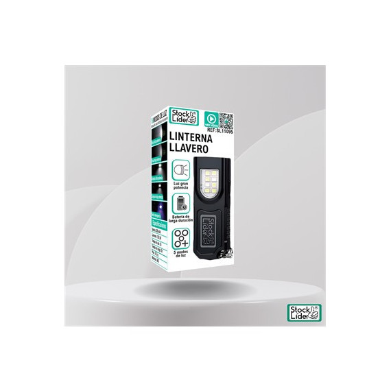 STOCK LIDER Linterna Llavero Led Recargable con Pinza SL11095