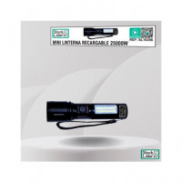 STOCK LIDER Mini Linterna Recargable 25000W 6 Modos de Luz SL10256
