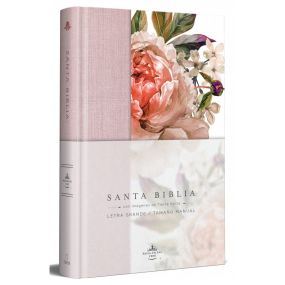 Biblia Reina Valera 1960 Letra Grande. Tapa Dura, Tela Rosada con Flores, Tamaño   2026