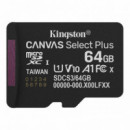 Memoria Micro Sd 64GB KINGSTON 100MB/S Single Pack SDCS3/64GBSP