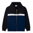 Sudadera con Capucha y Cremallera con Bloques de Color  LACOSTE
