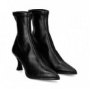Botin Tacon Polipiel Negro  MISS ELASTIC