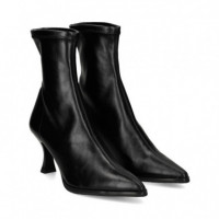 Botin Tacon Polipiel Negro  MISS ELASTIC