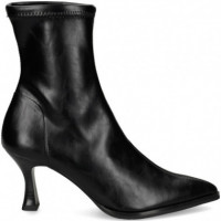 Botin Tacon Polipiel Negro  MISS ELASTIC