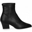Botin Tacon Cowboy Polipiel Negro  MISS ELASTIC