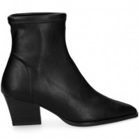 Botin Tacon Cowboy Polipiel Negro  MISS ELASTIC