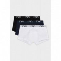 3 Pack Bottom White/ar.blue/black  EMPORIO ARMANI