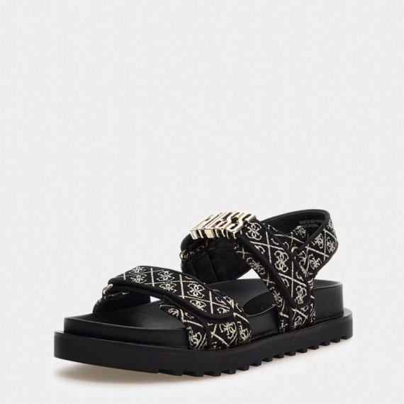 Guess Sandalia Negra FL6FBS FAL03-BLACK PLATINO