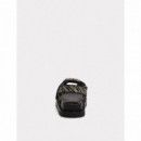Guess Sandalia Negra FL6FBS FAL03-BLACK PLATINO