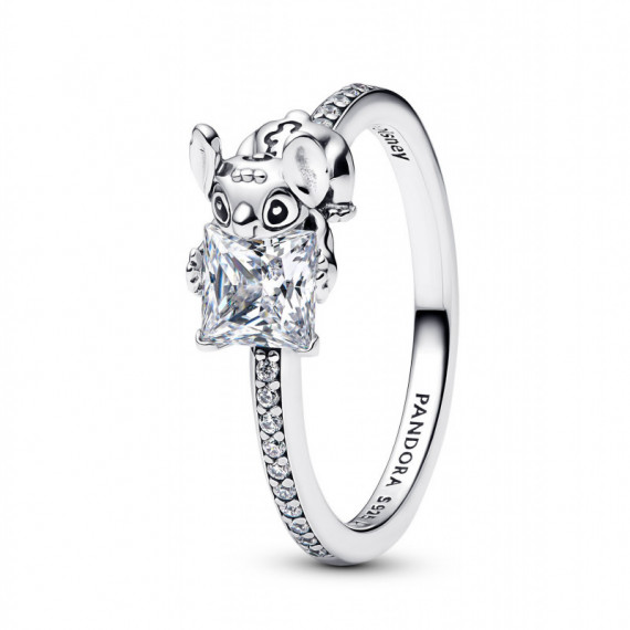 PANDORA Anillo de Disney Stitch con Circonitas Transparentes 193740C01