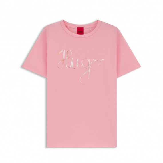 HUGO Camiseta de punto de algodón con ilustración 50544868-678