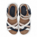 Nature Feet Sandalias blancas 5338-BLANCO-GRIS-MARINO-B