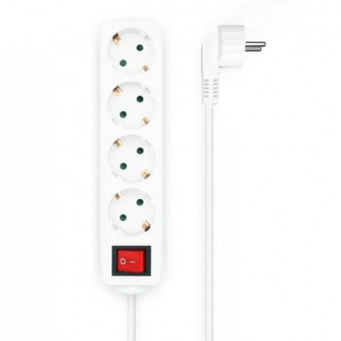 AISENS Regleta 4 Tomas con Interruptor/ Blanco A154-0649