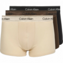 3PACK Boxer CALVIN KLEIN Negro-marrón-beige