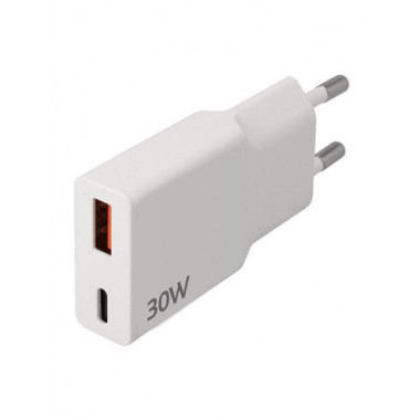 NIMO Cargador Red por USB y Conector Tipo C 30W CAR434 Blanco