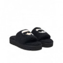 Skylar Slide Karl Nft Lined Black Wool  KARL LAGERFELD