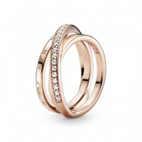 PANDORA PANDORA Rose Anillo en PANDORA Rose Bandas Entrelazadas en Pavé 189057C01