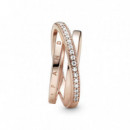 PANDORA PANDORA Rose Anillo en PANDORA Rose Bandas Entrelazadas en Pavé 189057C01