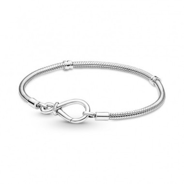 PANDORA Moments Pulsera en Plata de Ley Cadena de Serpiente Nudo Infinito 590792C00