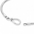 PANDORA Moments Pulsera en Plata de Ley Cadena de Serpiente Nudo Infinito 590792C00