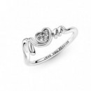 PANDORA Moments Anillo en Plata de Ley Mamá Corazón en Pavé 191149C01