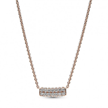 PANDORA Collar Fila Doble en Pav&eacute; 382621C01