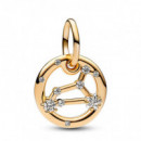 PANDORA Charm Colgante con un Recubrimiento en Oro de Zodiaco Leo 762725C01