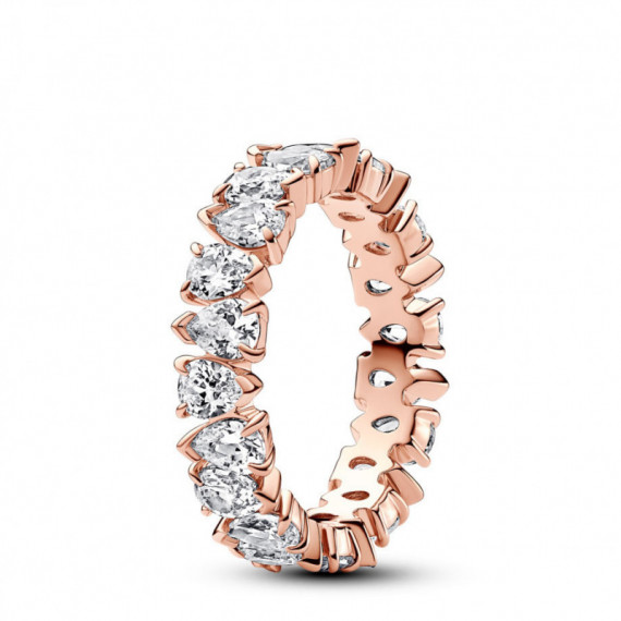 PANDORA Anillo con un Recubrimiento en Oro Rosa Banda Brillante Alterna​ 183021C01