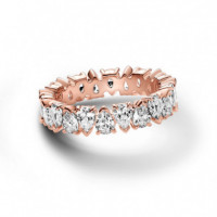 PANDORA Anillo con un Recubrimiento en Oro Rosa Banda Brillante Alterna​ 183021C01