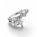 PANDORA Anillo en Plata de Ley Herbario Brillante Asimétrico​ 193023C01