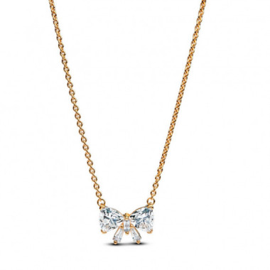 PANDORA Collar con un Recubrimiento en Oro de 14K Lazo Brillante 363508C01