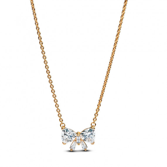 PANDORA Collar con un Recubrimiento en Oro de 14K Lazo Brillante 363508C01
