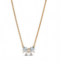 PANDORA Collar con un Recubrimiento en Oro de 14K Lazo Brillante 363508C01