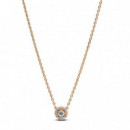 PANDORA Collar con un Recubrimiento en Oro de 14K Halo Redondo en Pavé 363548C01