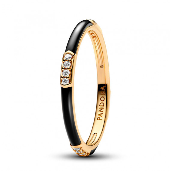 PANDORA Anillo Esmalte Negro & Gemas 163686C01