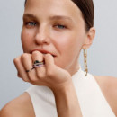PANDORA Anillo Esmalte Negro & Gemas 163686C01