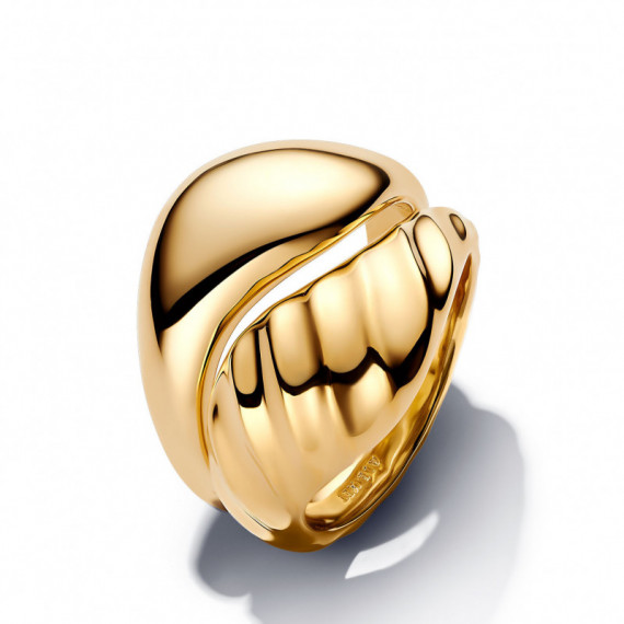 PANDORA Conjunto de Anillos Ondulados 163832C00
