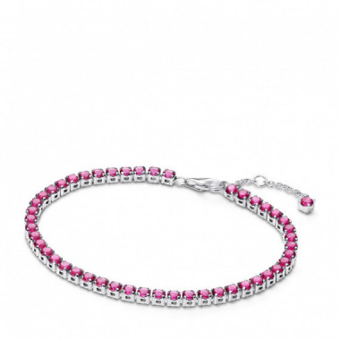 PANDORA Pulsera de Tenis con Cristal Rosa Flox Oscuro 591469C04