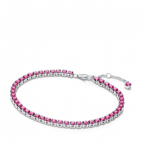 PANDORA Pulsera de Tenis con Cristal Rosa Flox Oscuro 591469C04